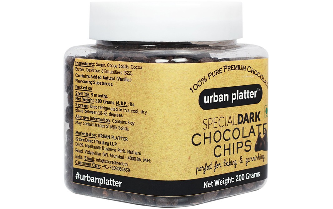 Urban Platter Special Dark Chocolate Chips   Jar  200 grams